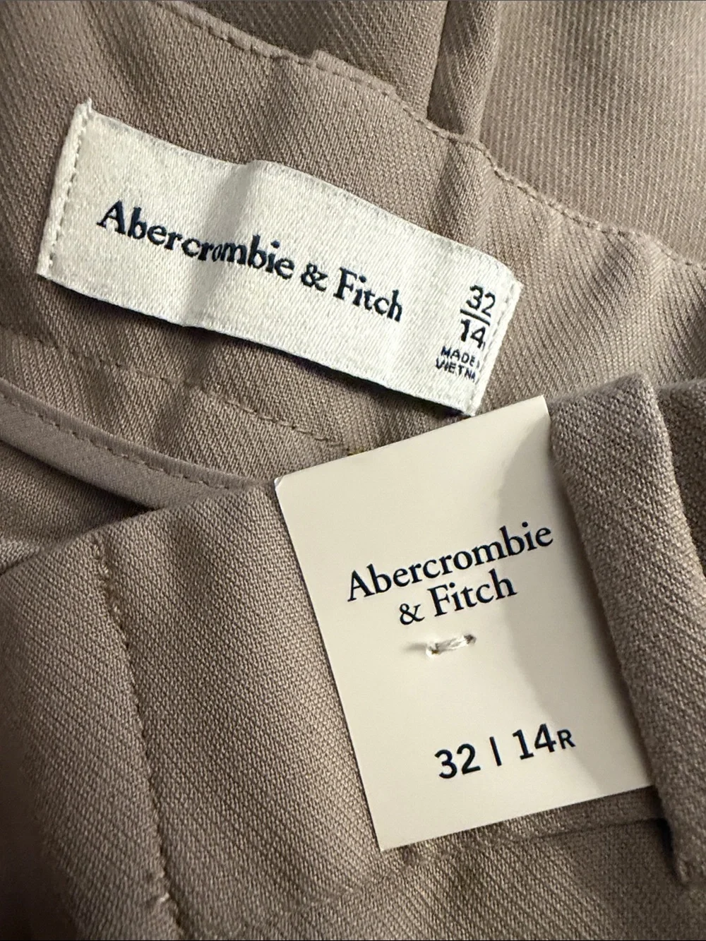 Abercrombie & Fitch Curved Sloane Tailored Trouser Pants Taupe Size 32 High Rise - Picture 6 of 7